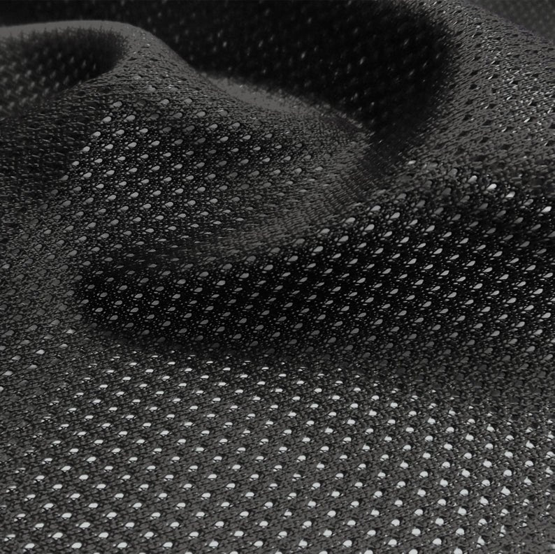 Italian Black Jersey Fused with Mesh For Wonderful Texture! Fabulous!! -  Beautiful Textiles